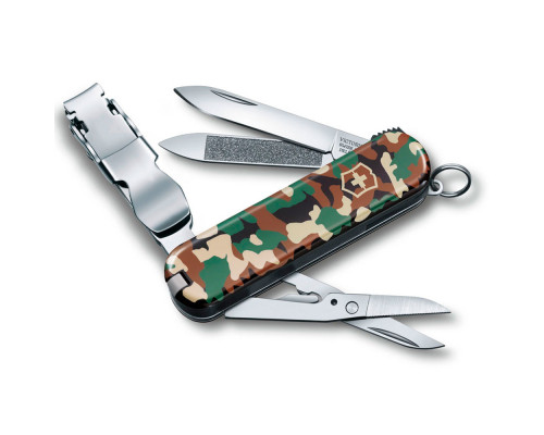 Нож-брелок Victorinox NailClip 580, 65 мм, 8 функций, рукоять пластик, камуфляж