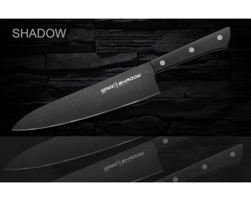 Samura Нож кухонный Shadow SH-0085/K Шеф 208 мм, сталь AUS-8, ABS пластик (Black-coating)