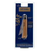 Нож OPINEL №10, нержавеющая сталь, рукоять из бука, блистер