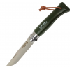 Нож OPINEL №8 TREKKING, нержавеющая сталь, кожаный темляк, хаки